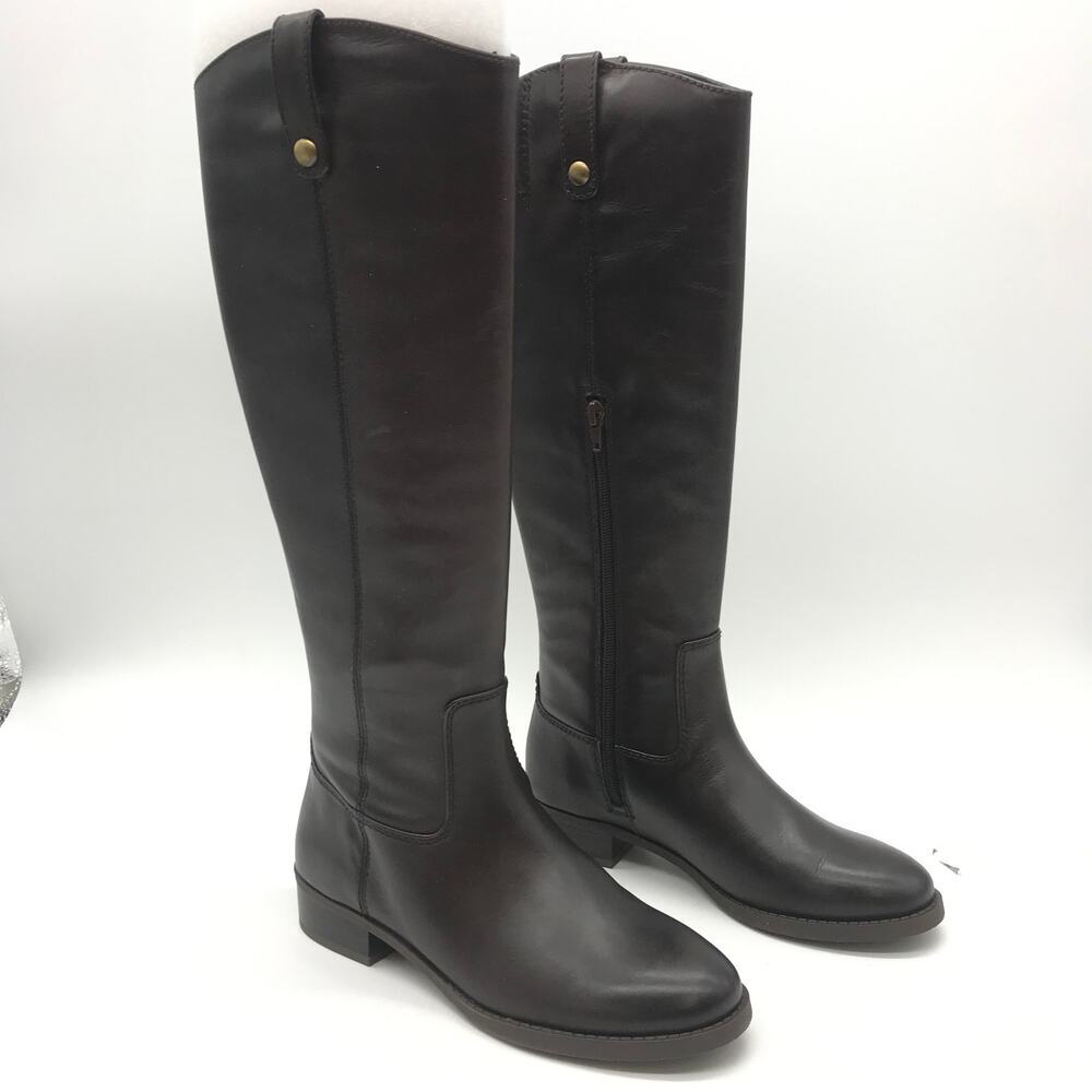 Inc International Concepts Womens Fawne Boots Brown Leather Knee High Zip 6.5 M - Picture 1 of 8